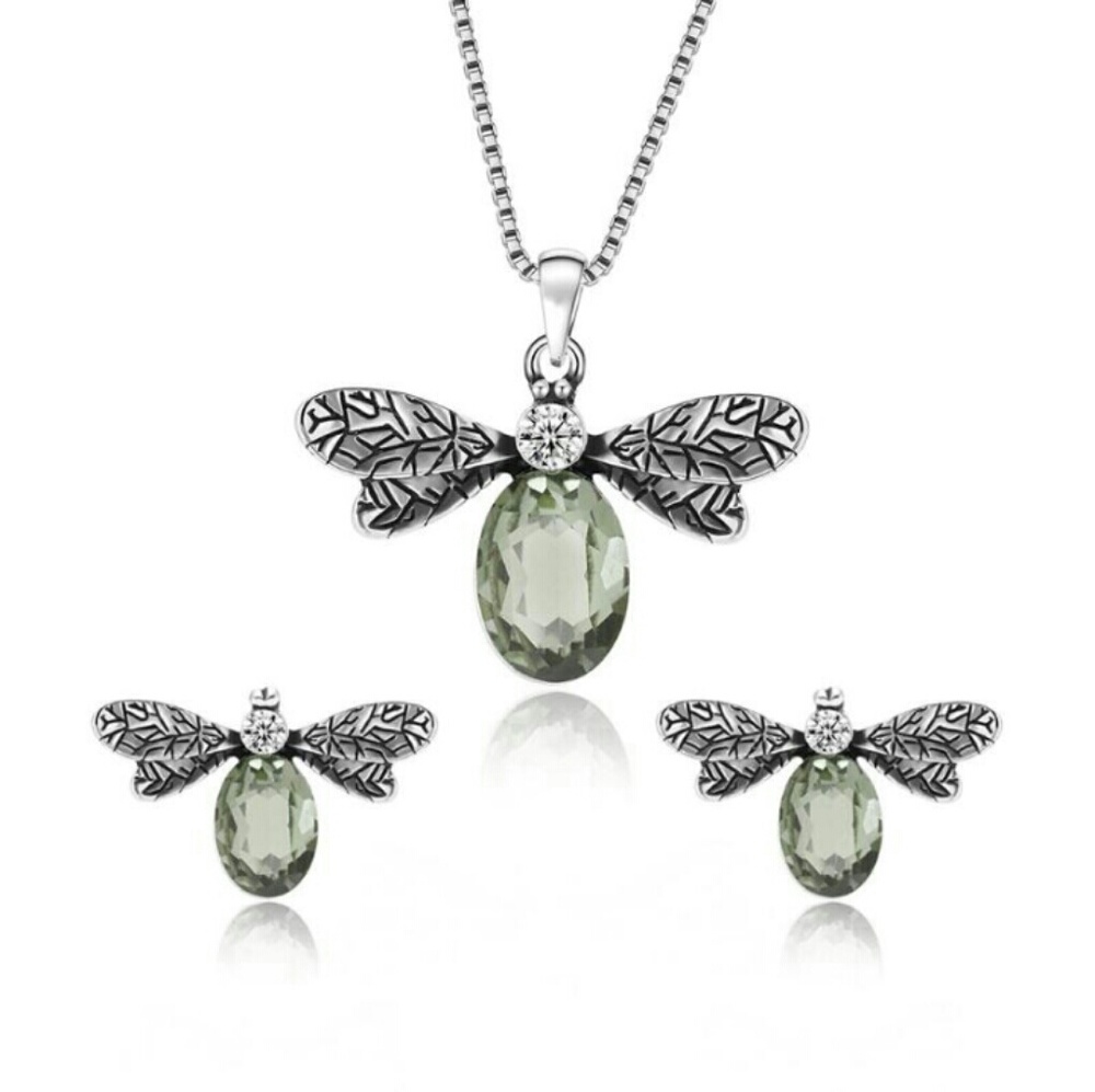Dragon fly / Bee Pendant and Earring Set - Picture 1 of 6
